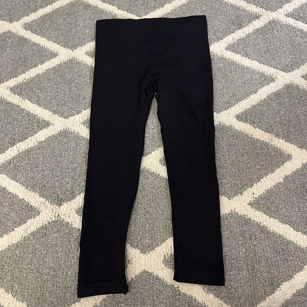 Spanx Women's‎ Leggings Size Medium RN 112121 Black With Black Strip /EUC